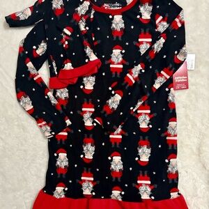 Black and Red Santa Kids Pajamas